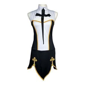 Music Legs Nun Costume Size S/M Black White Halloween Party Cosplay Sexy New